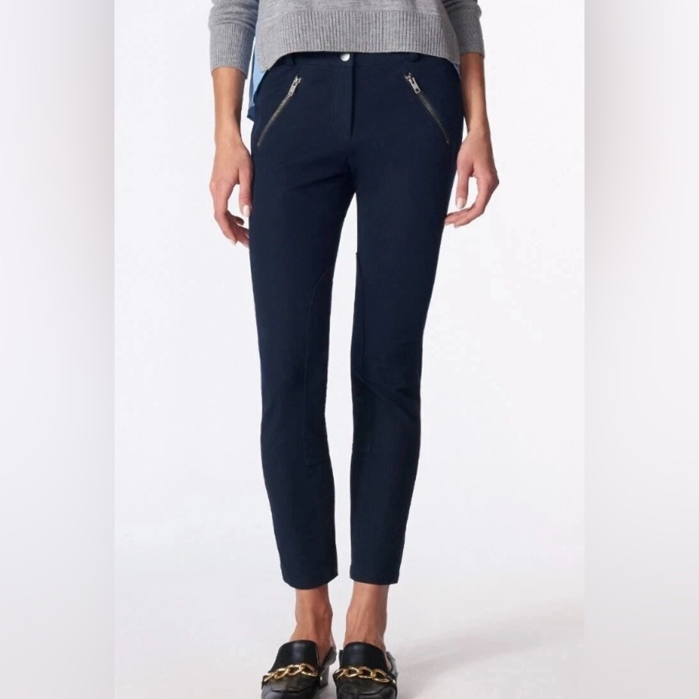 Veronica Beard Blue Ellie Jodhpur High Rise Skinny
Riding Pants Zipper Pockets 4
